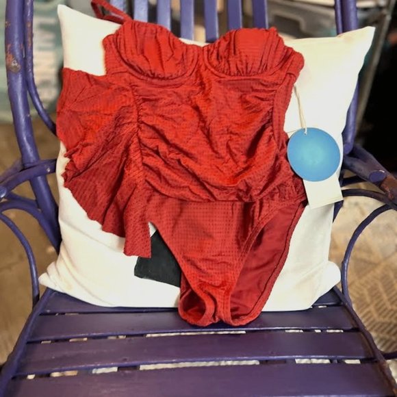 RHODE Red One Piece Swimsuit - Picture 1 of 9